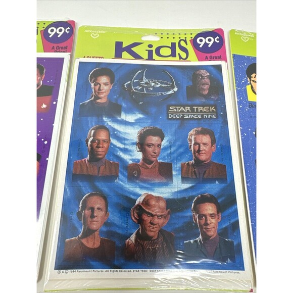 Vintage Hallmark Star Trek Stickers 3 Packs 4 Sheets Per Package NEW SEALED 90s - Picture 3 of 10